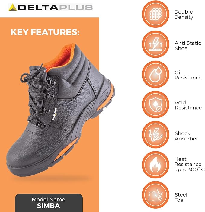 Chaussures de securite Deltaplus liseré orange