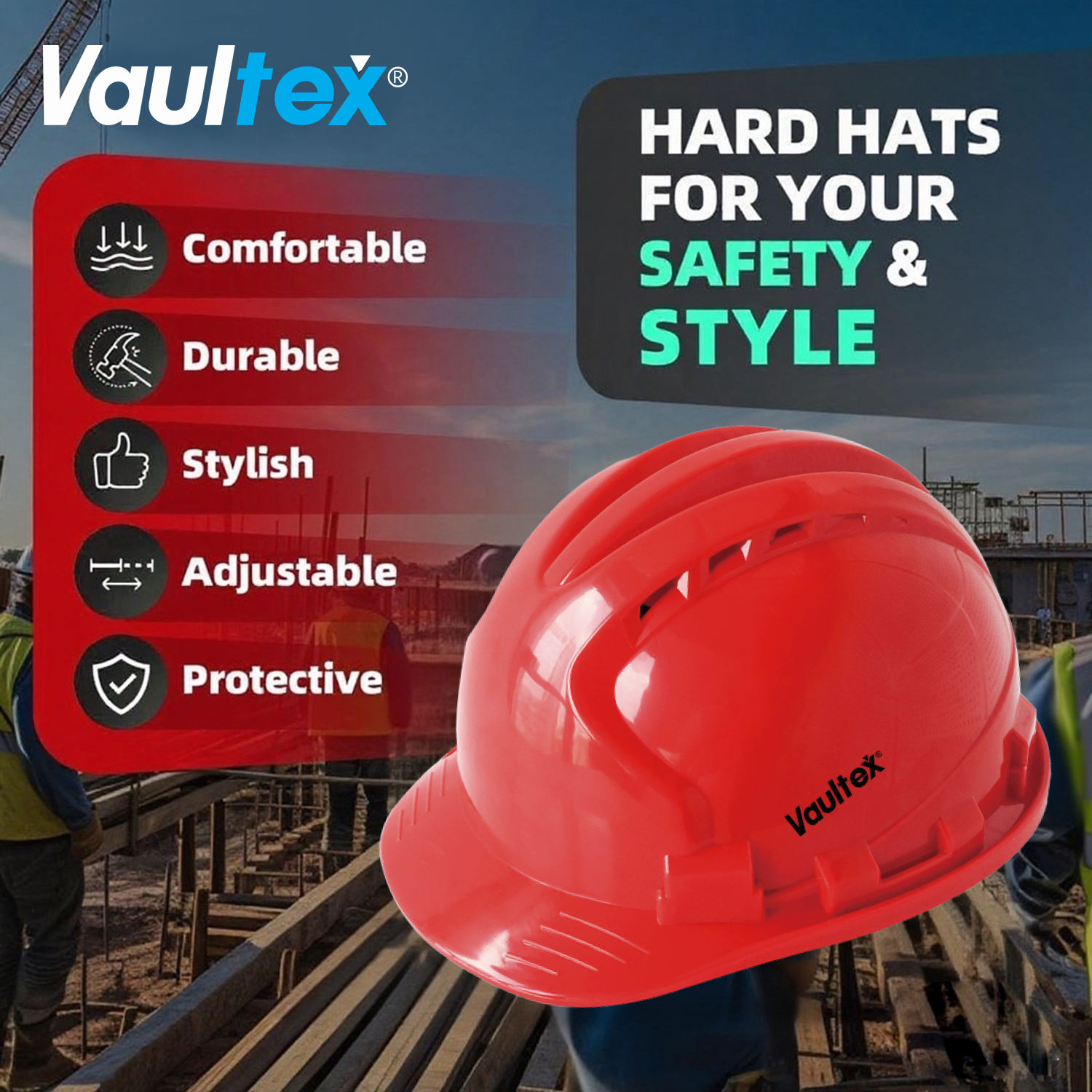Casque de chantier Vaultex orange
