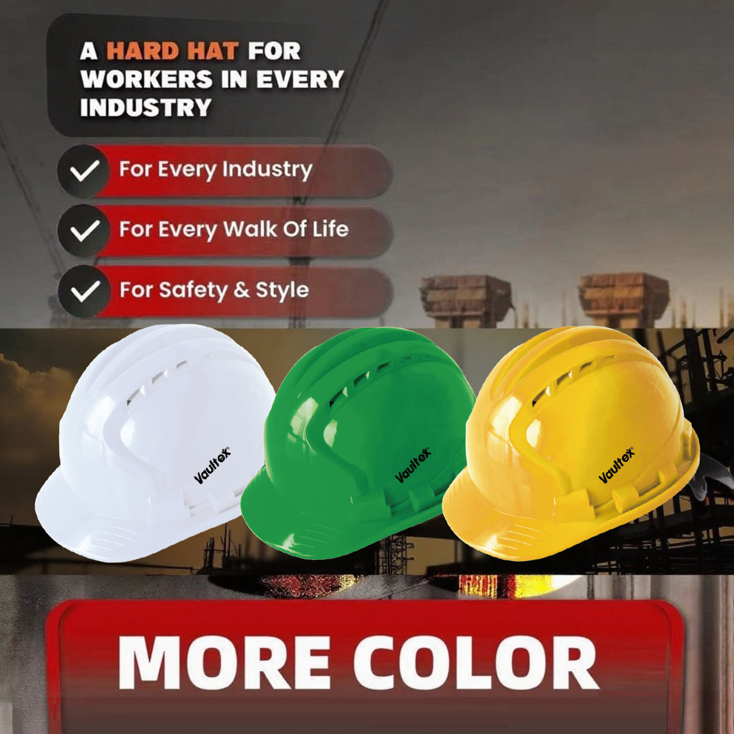 Casque de chantier Vaultex orange
