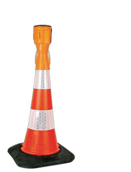 Cone de signalisation avec barriere retractable