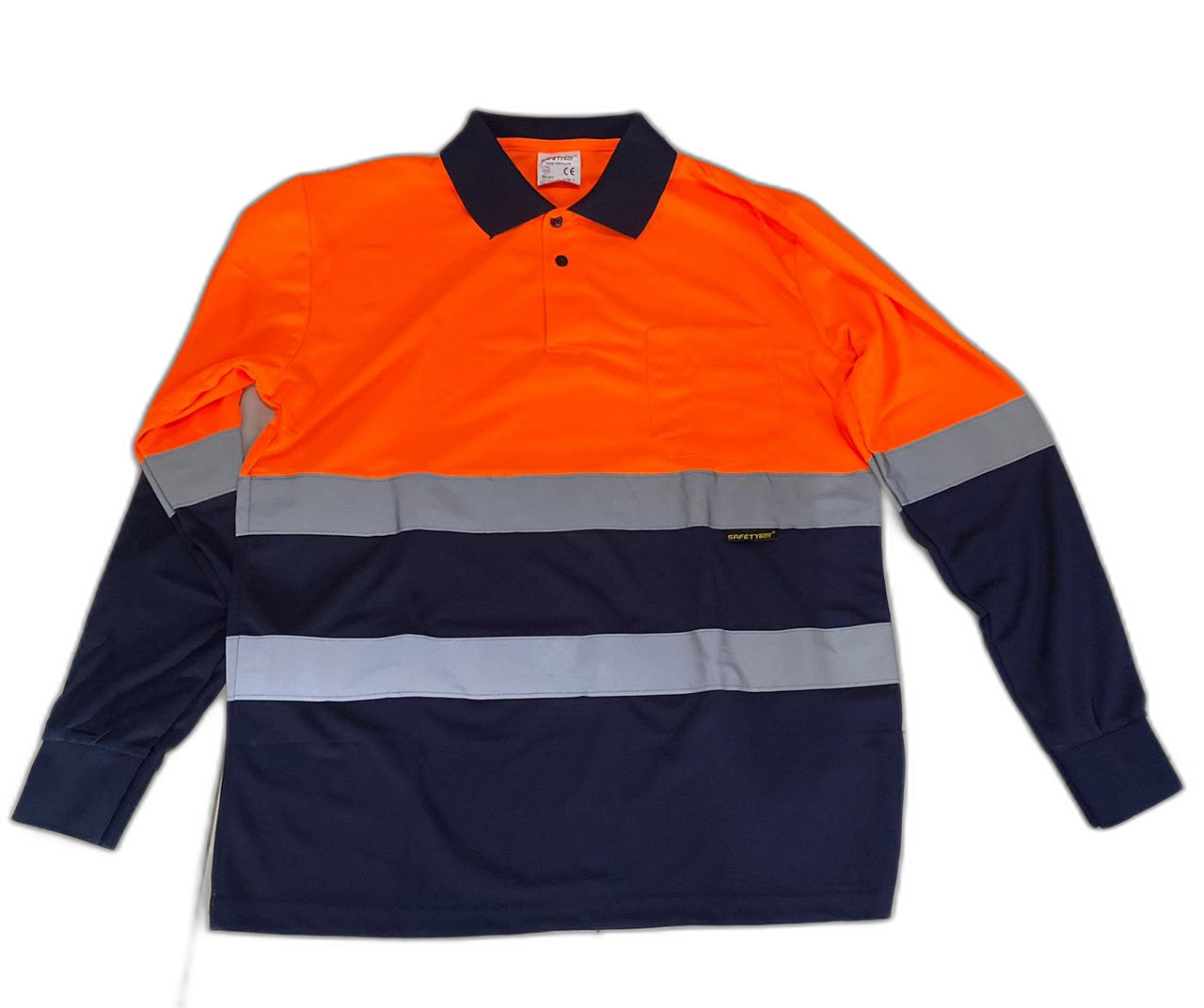 Polo haute visibilite orange marine SafetyBoy